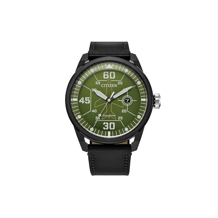

CITIZEN Ya Fei Collection 100m Waterproof Light Powered Quartz Movement Leather Strap Watch AW173503X Green Dial