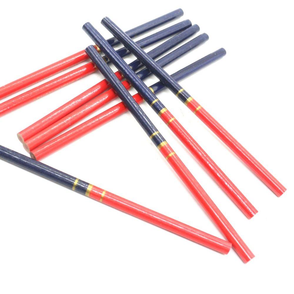 10PCS/Set With Scale Carpenter Pencils Blue Red Lead Marker Pencil Creative Marking Scriber  Gift