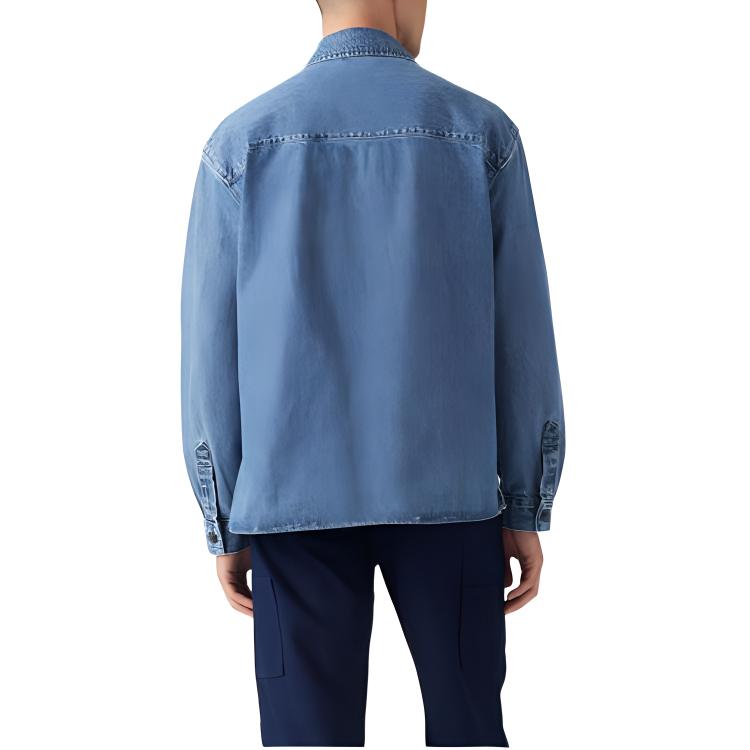 Levis FW24 Wellthread Series Solid Color Casual Front Single Pocket Button-Down Long Sleeve Denim Jacket Men jackets Light-Indigo A9191-0000