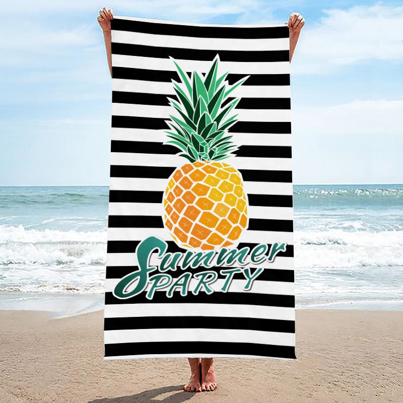 Tropical Macaw Parrot Beach Towel Hibiscus Flower Print Quick Dry Absorbent Towel for Summer Vacation