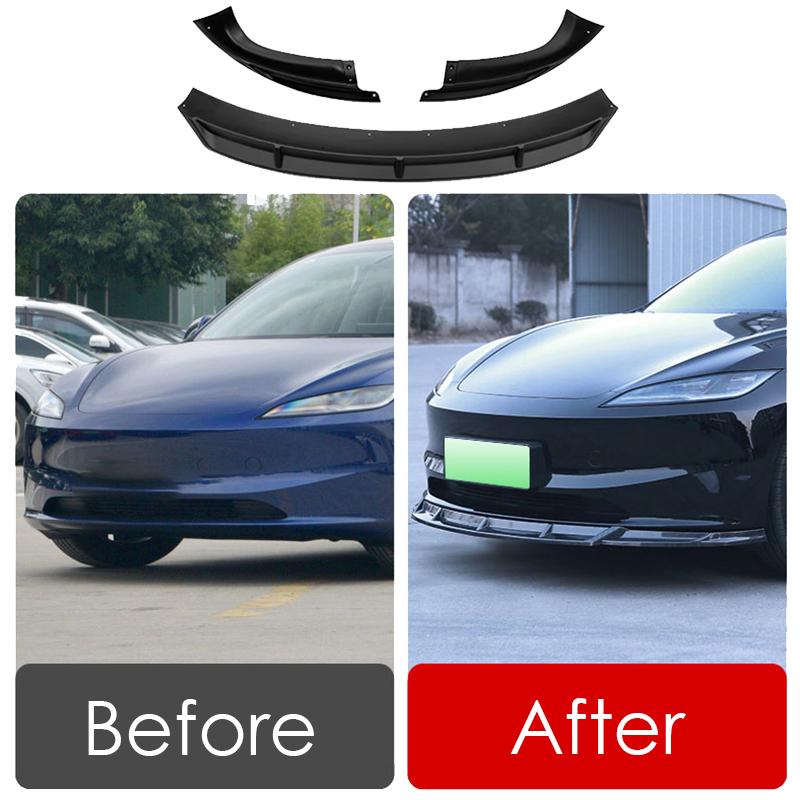 For Tesla Model 3 2024-2026 Accessories Bumpers Front Lip Front Bumper Diffuser Spoiler Wing for Model 3 Highland Accessories