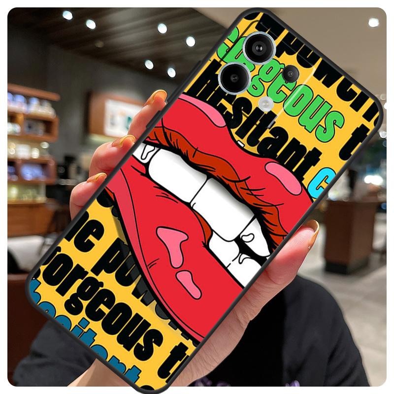 Sexy Lips KISS Case For Xiaomi Redmi Note 12 9 10 11 13 14 15 Pro Plus Cover For Redmi 13C 12C 10C 14C 15 C
