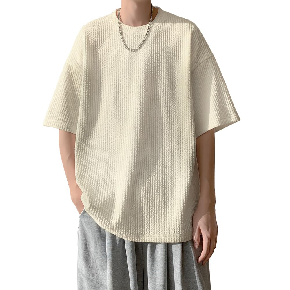 

Летняя короткая свободная большая летняя стрижка Crew и летняя [BesBet] мужская одежда, футболки, рукава, рукава 5/8, популярная, однотонная, удобная, по фигуре,