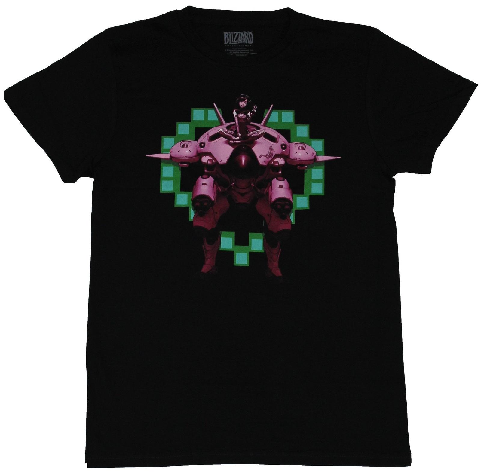 Overwatch Mens T-Shirt - D. Va Play To Win Mech Riding Cutie Image L