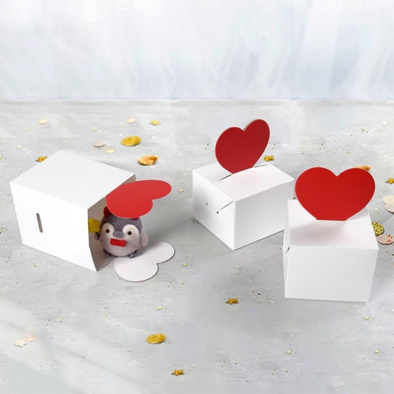 10Pcs Foldable Paper Gift Packaging Box Candy Chocolate Holder Box For Valentines Day Wedding Anniversary Gift Wrapping