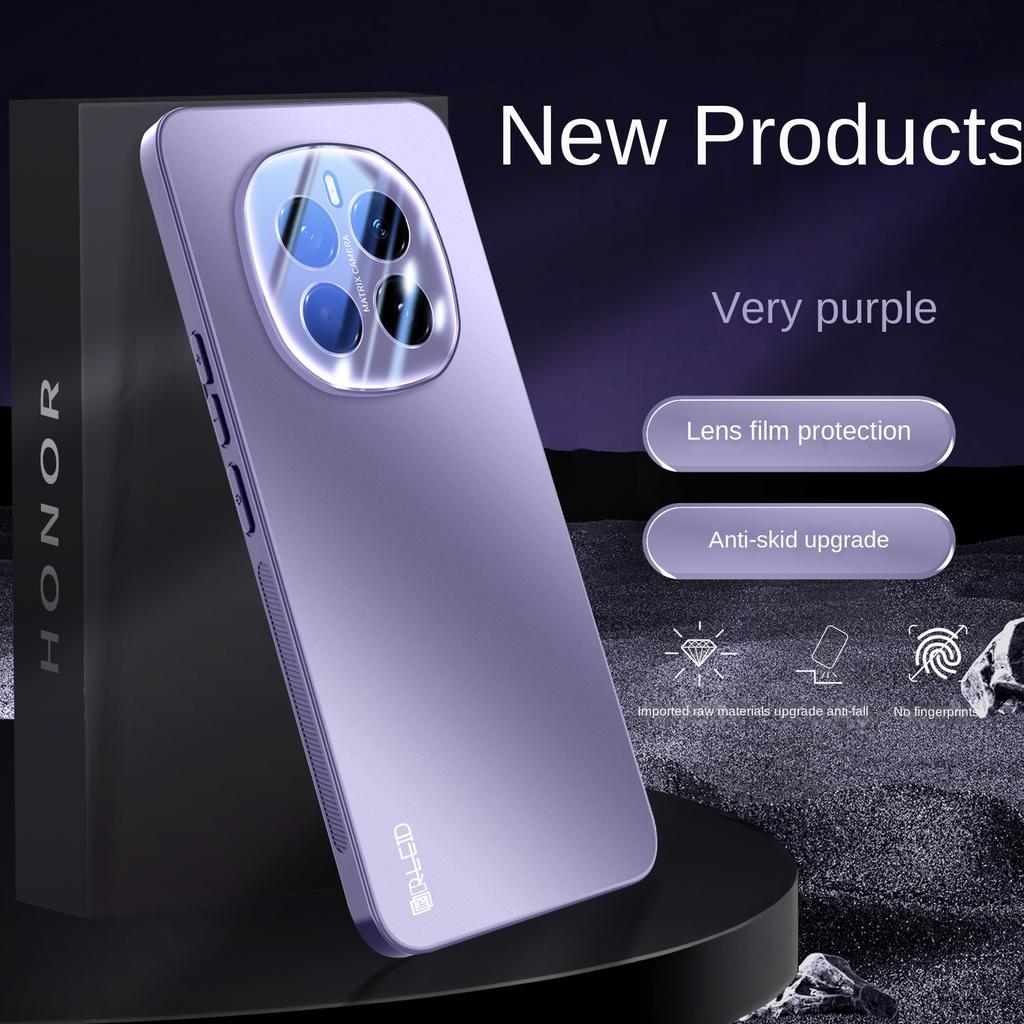 For Honor Magic 7 7 Pro PC Back Panel + TPU Soft Edge Metallic Paint Lens Integrated Drop and Non-Slip Phone Case