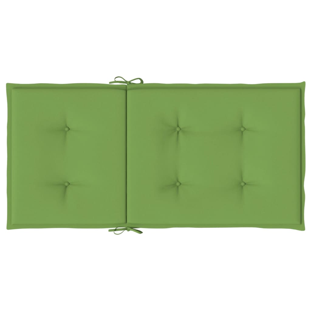 Low Backrest Cushions 2 Pcs. Melange Green 100x50x4 cm Fabric