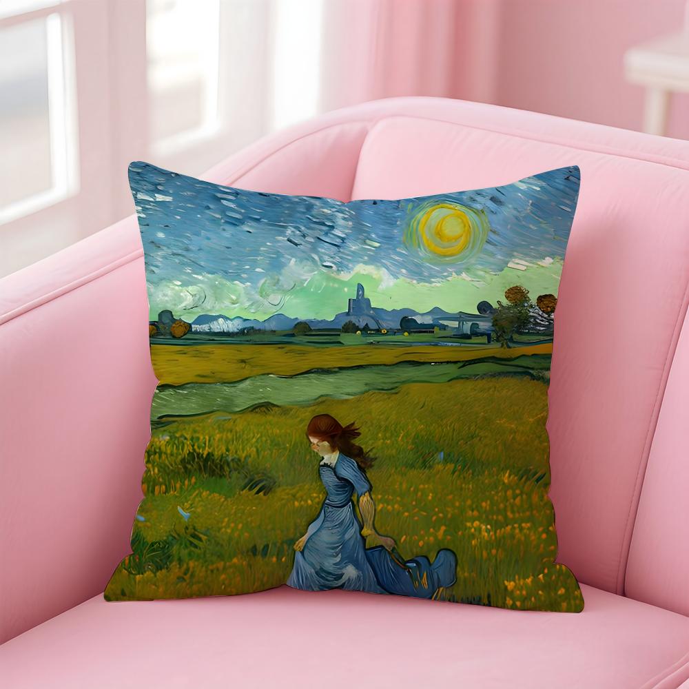 V-Van G-GoghS Cushion Cover Comfortable Reversible Pillow Cover Ideal for Car Sofa Bedroom & Beyond