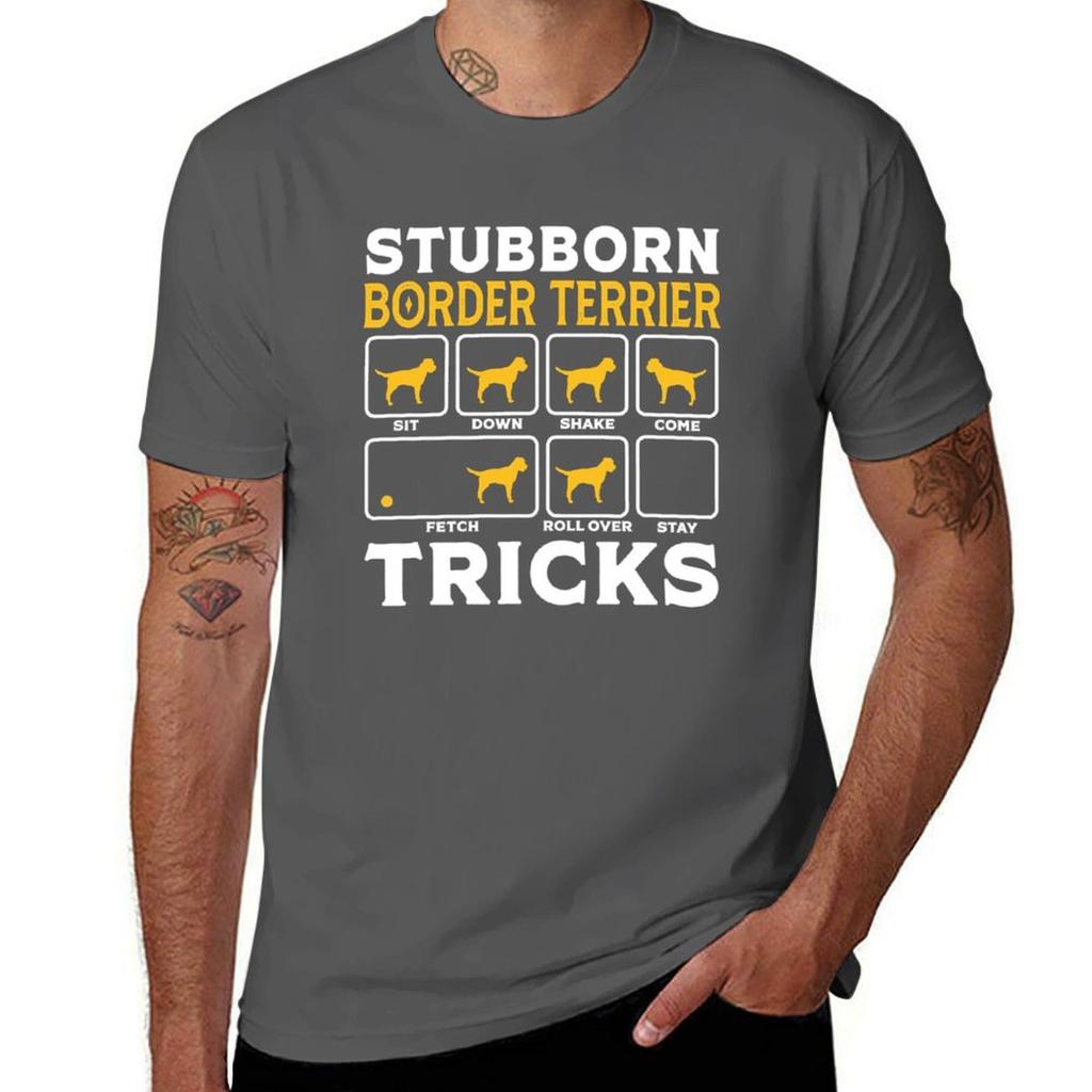 Border terrier Dad Mom Owner Shirt Stubborn Border terrier Tricks Dog TShirt UV Protection Outdoor Tee Shirt