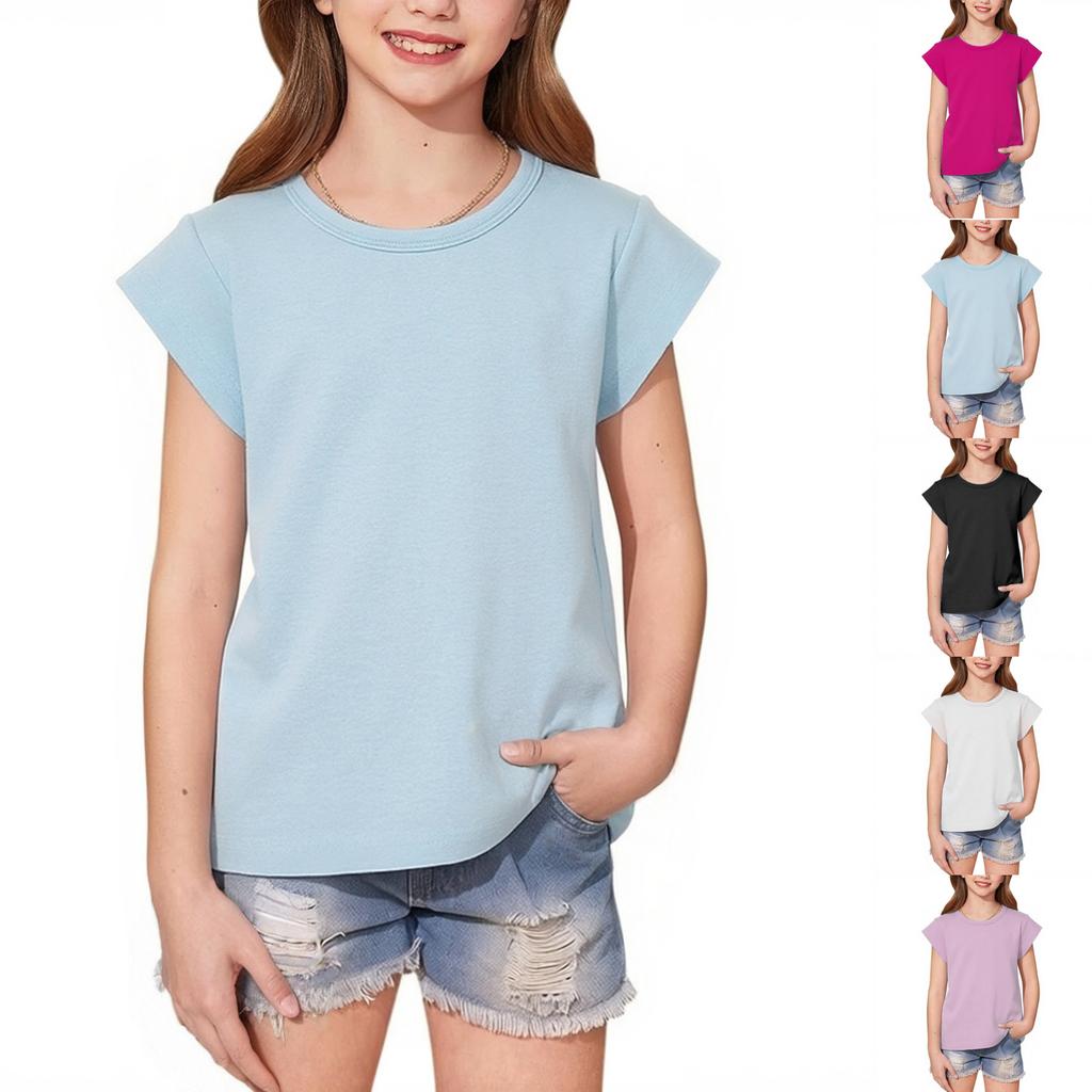 Children's Casual Short-sleeved Printed Round Neck Fashionable T-shirt Top