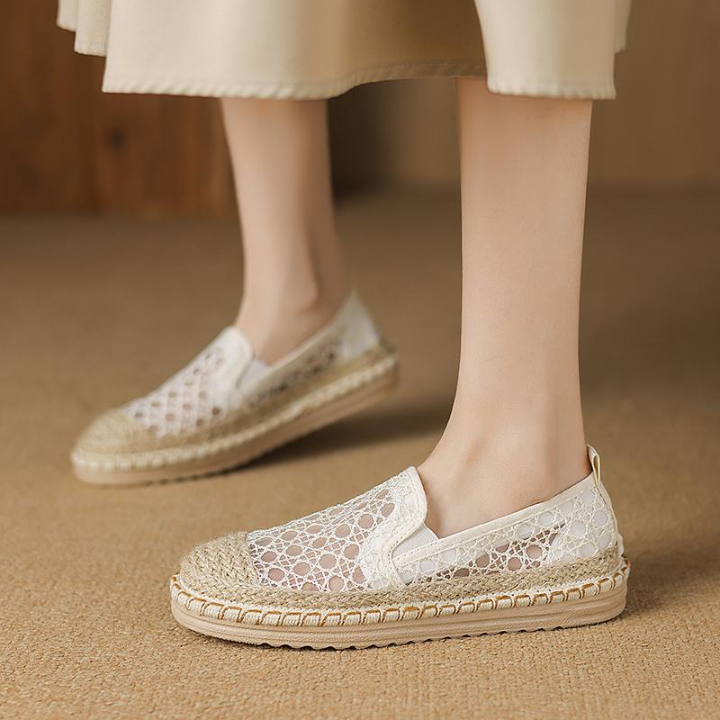 CRLAYDK Loafers for Women Slip On Espadrilles Mesh Summer Dressy Casual Lightweight Shoes Ladies Hollow Out Soft Walking Flats