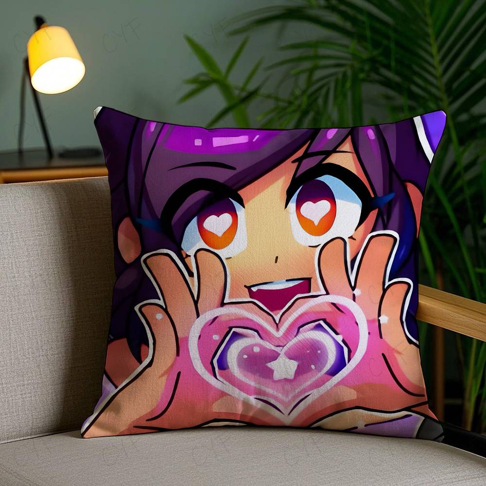 Cartoon A-Aphmau Decorative Pillow Case Custom Printed Brushed Fleece Pillow, Baby Skin-Touch, Eco-Friendly Dye-Sublimation Cush
