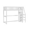 Litera con Escalera de Seguridad Armario Diseño de Barandilla Alta Estante de Almacenamiento Superficie Lisa Dormir 90 X 200cm Cama para Habitación Infantil con Barra para Ropa Habitación