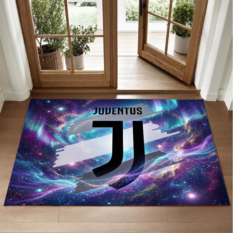 Juventus FC Design Crystal Velvet Rug Soft Decorative Mat for Bedroom Entrance