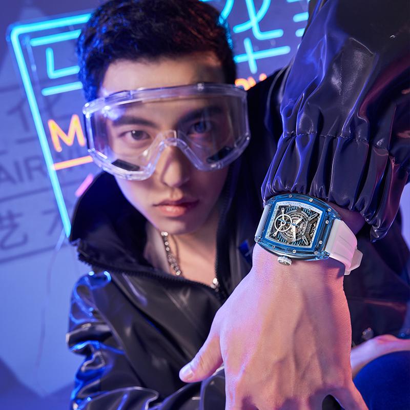 MARK FAIRWHALE new watch men hollow fashion trend mechanical watch waterproof glow-in-the-dark men's watch