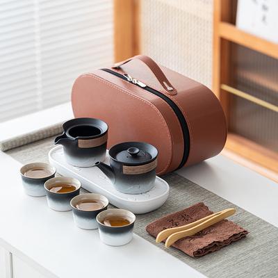 Travel Tea Set Gradual Change Senior Sense Portable Kung Fu Tea Set Business Activities Gifts Ceramic Tea Cup