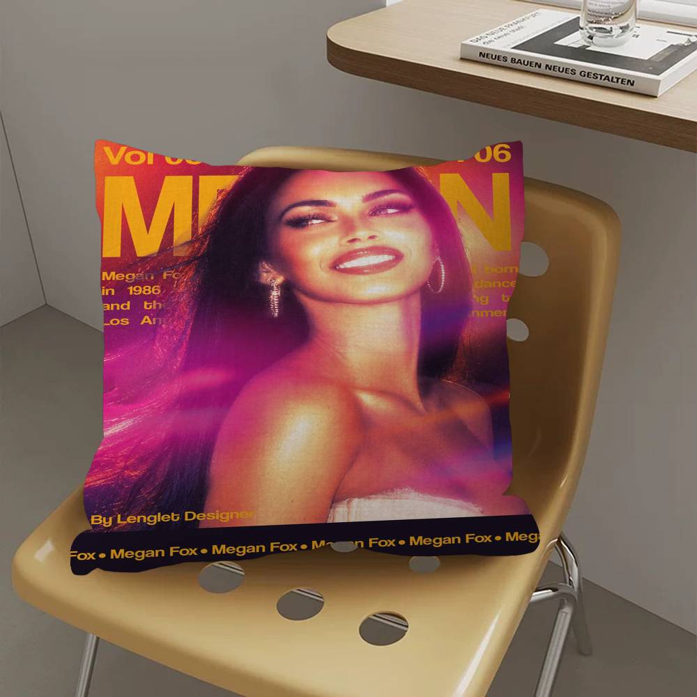 Actress M-Megan Fox Cushion Cover Car Throw Pillow Case For Sofa Car Christmas Gift 40x40cm 45x45cm