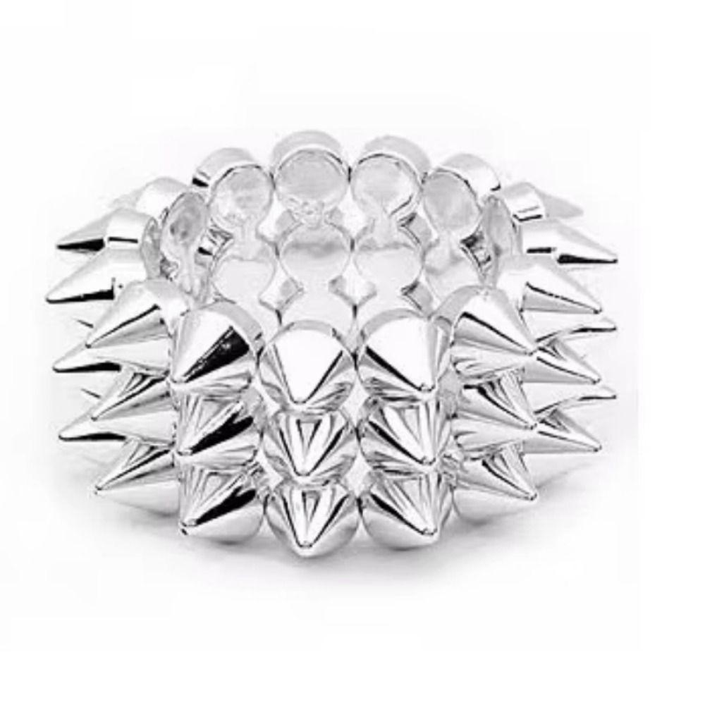 Three-row Punk Style Bracelets Y2K Jewelry Goth Rock Bangle Cool Rivet Cone Bracelets  Hip-hop