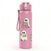1PC Cute Little Ghost Group 750ml Color Plastic Sports Water Bottle Leakproof Flip Straw Lid Suitable for Sports Office Home Use