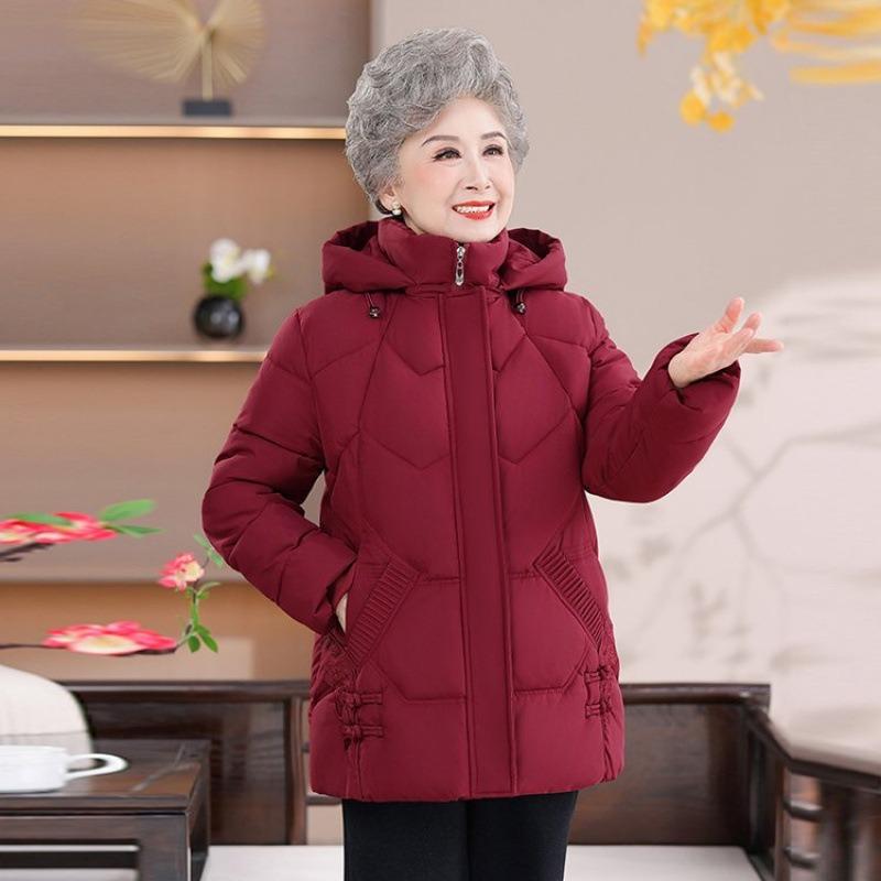 

Winter cotton clothes women s warm hooded jacket thickened warm and cold-proof medium and long cotton-padded clothes 1XL [recommended 80-50kg]