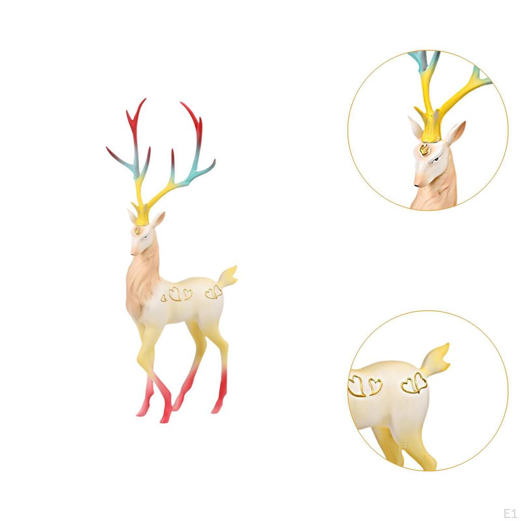 Creative Elk Sculpture Reindeer Figurine Tabletop Decor for Living Room Cabinet
