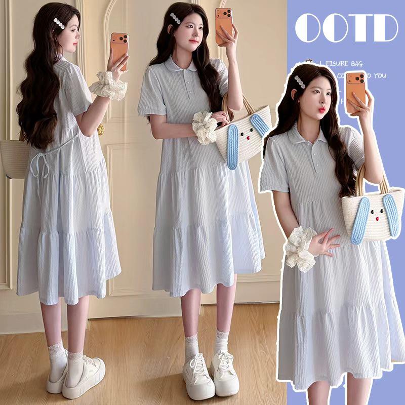 Elegant Plus Size Summer Maternity Dress - Fashionable, Loose-Fit Design for Stylish Comfort XL