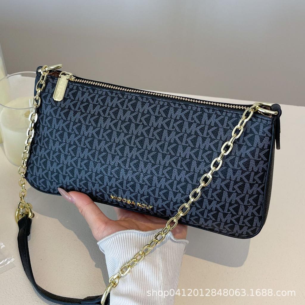 Bag Women's 2025 New One-Shoulder Oblique Cross Bag Portable Small Square Bag Premium Chain Underarm Bag One-Shoulder Crossbody Bag