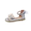 Girls Princess Shoes Lace Bows Pleated Elegant Kids Sandals Casual Soft Sole 2025 Summer New Children Casual Shoes for Vacation