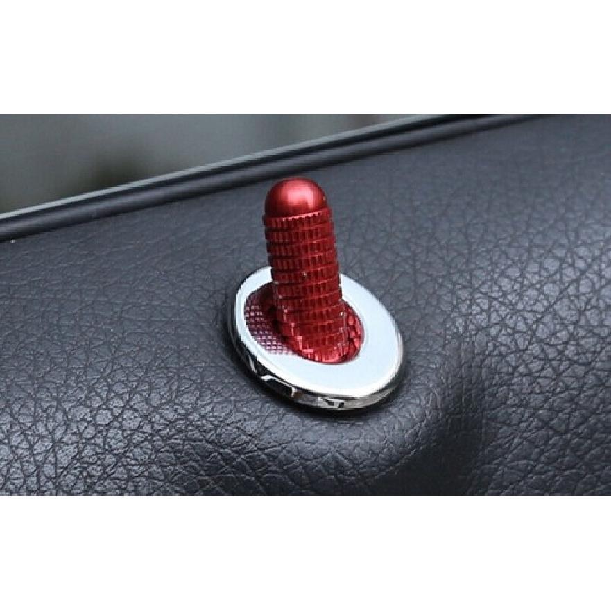 Fit For Benz GLK 2009 2010-2015 Red Aluminum Inner Door Lock Down Bolt Trim 4PCS
