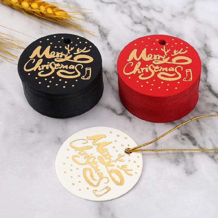 100Pieces Christmas Tag Hot Stamping Gift Tags with Smooth Surface for Xmas Gift