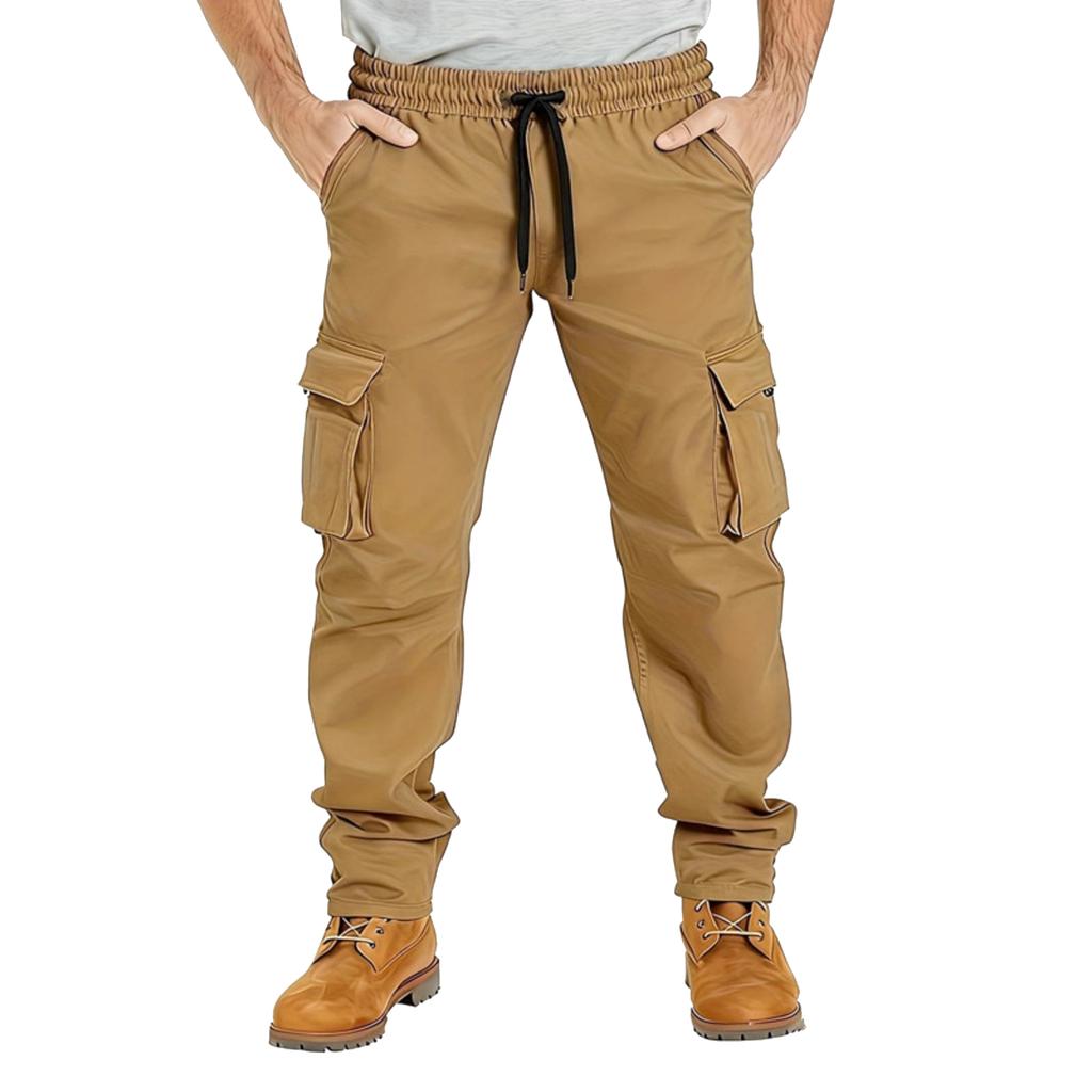 Men's ,color Rope Sports Workwear With Multiple Pockets And Long Pants