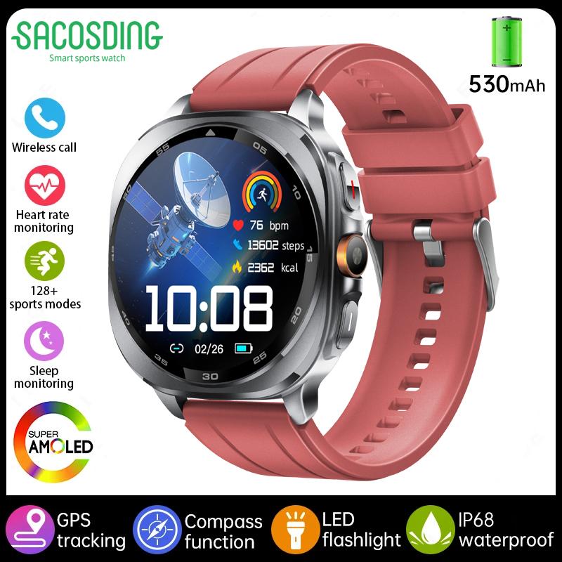 2025 New Military Bluetooth Call AMOLED Smart Watch Built-in GPS Compass Barometric Altimeter Waterproof Sports Smartwatches Men