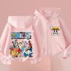 2026 Ny Børne Anime One Piece Luffy Lynlås Hættetrøje Jakke 3-12År Afslappet Langærmet Sweatshirt Efterår