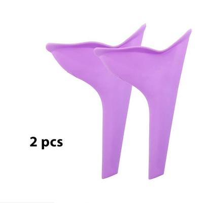 Color Purple 2 Pcs Urinal for Women, Outdoor Travel, Camping, Portable Urinal for Women, Silicone