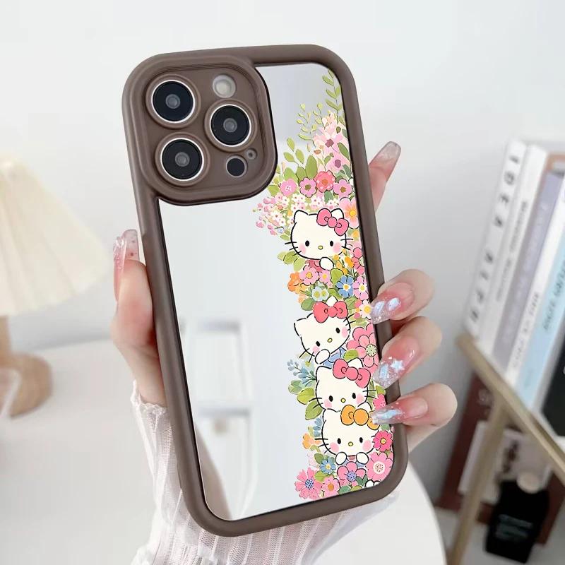 Mirror Makeup Flower Hello Kitty Bracelet Chain Casing For OnePlus 15 13 13T NORD CE 6 5 4 2 3 Lite ACE 3 2 12 11 10R 8T 5G Case