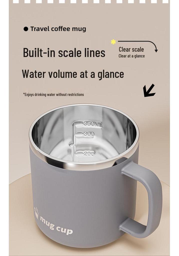 304 Stainless Steel Kids' Water Cup with Lid, Portable Double-Layer Insulated Anti-Scald Mug for Home or Office