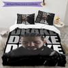 Drake 3pcs Bedding Set Duvet Cover Closure Includes 1 Duvet Cover & 2 Pillowcases for All Seasons Bedroom Home Dorm Decor