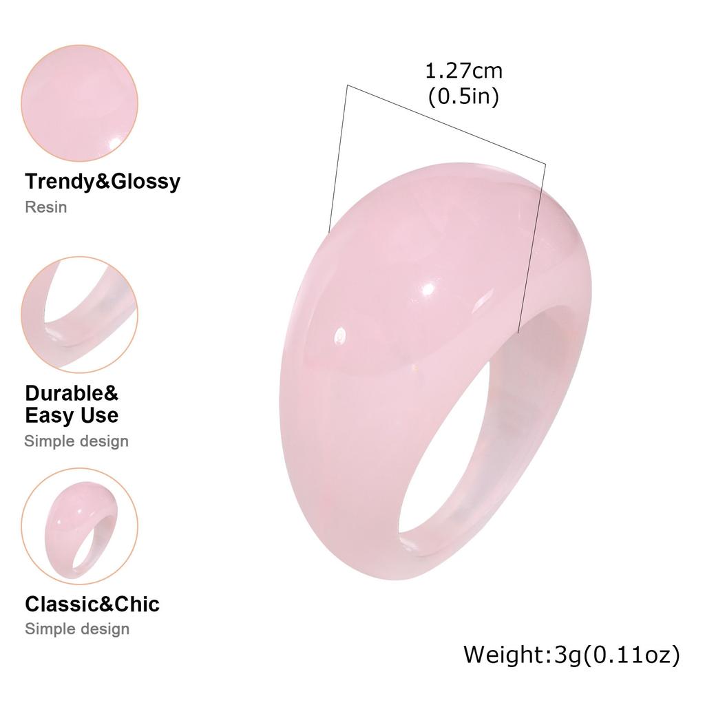 Harzringe, Breite Dicke Kuppel Knöchel Finger Stapelbare Gelenkringe für Damen, Retro Acryl Transparent Vintage Schmuck