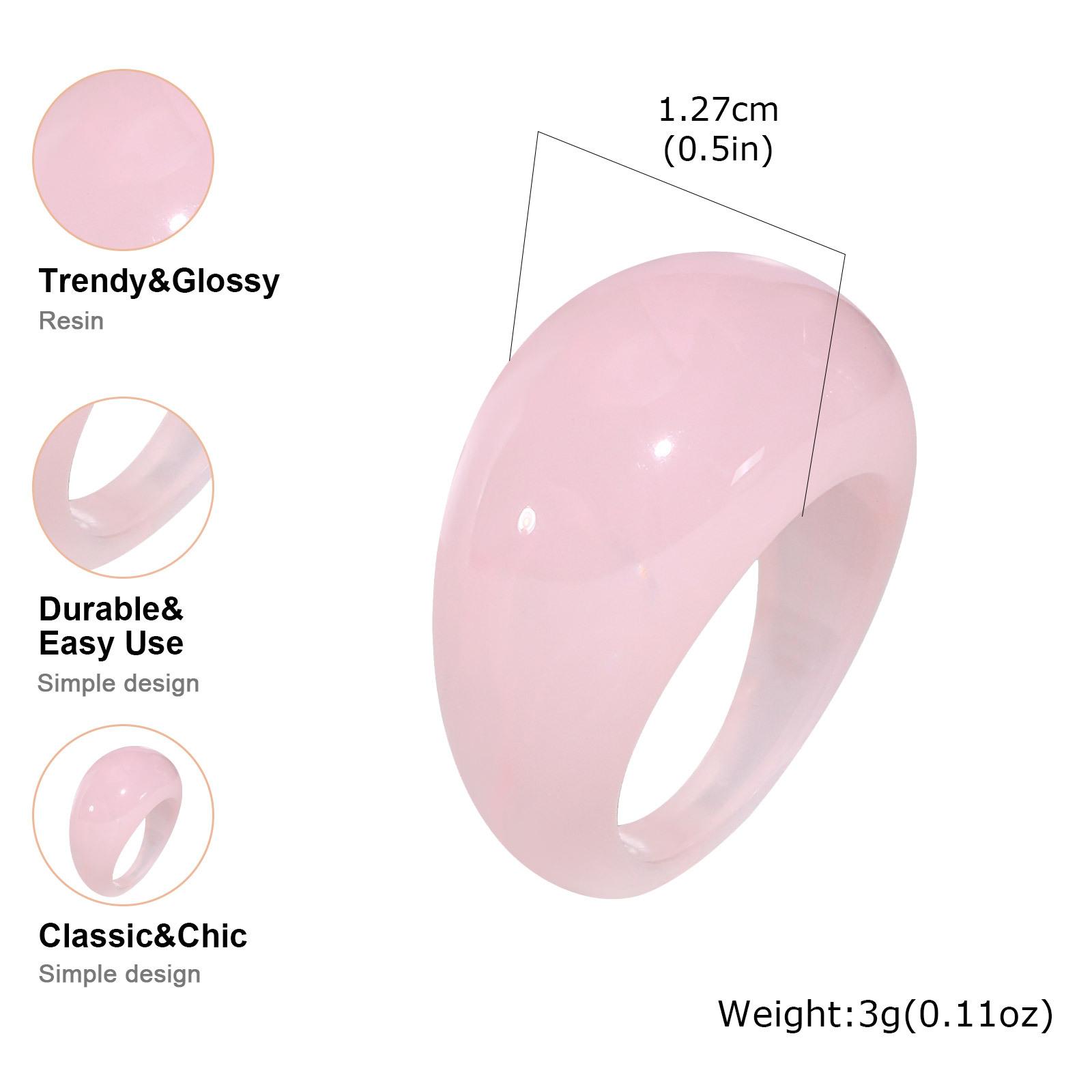 

Resin Rings, Wide Thick Dome Knuckle Finger Stackable Joint Ring for Women, Retro Acrylic Transparent Vintage Jewelry