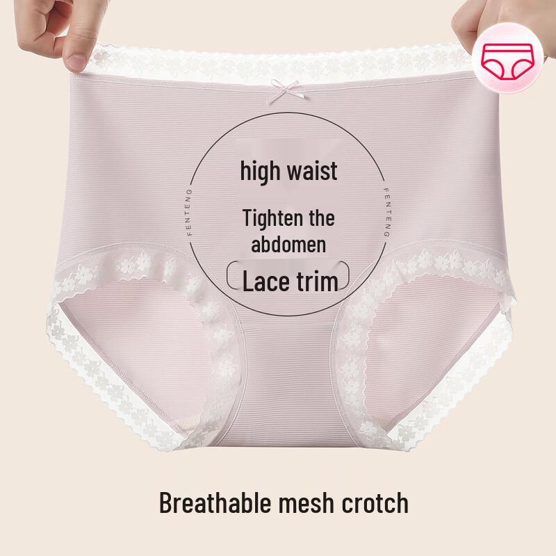 

Fenteng Women s High-Waist Breathable Briefs 4-Pack 2XL