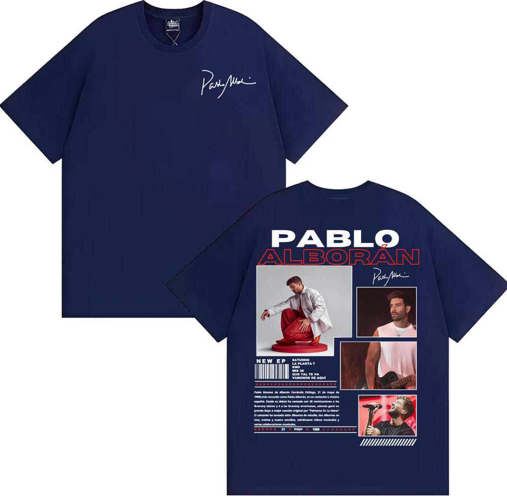 

2025 Summer Rap Singer Pablo Albor Á N Global Tour Tshirt Mens Womens Hip Hop Street Cotton Short Sleeve Casual Tshirt 4XL