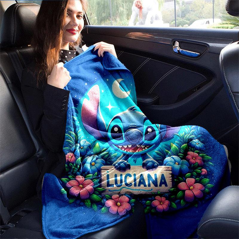 1pc Stitch Printing Blanket - Soft, All-Season Throw for Living Room, Bedroom,Personalized Gift with Adorable Cartoon Design