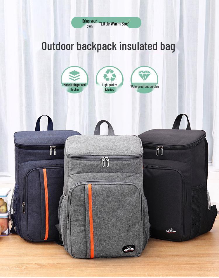 Large Capacity Waterproof Insulated Picnic Backpack - Leakproof Ice Pack Shoulder Bag