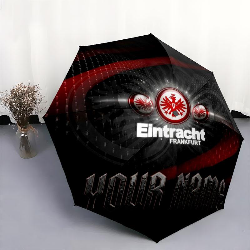 1 PC Automatic Folding Umbrella - Eintracht Frankfurt Custom Name Pattern, Portable & Foldable Design with 8 Ribs, Christmas Birthday Gifts