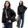 Quilted Winter New Hooded Solid Color Down Cotton Jacket Fresh Sweet Warm Windbreaker Coat