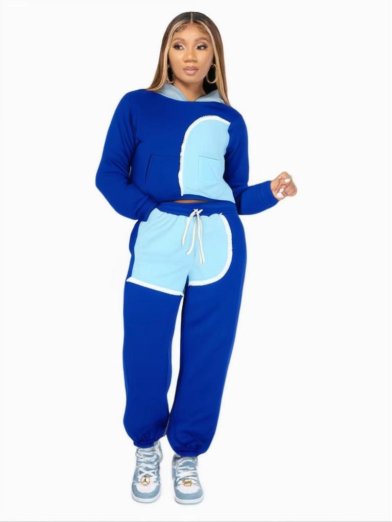 2025 Damen Modisches Langarm-Sport-Sweatshirt mit Bündchen Zweiteiliges Set