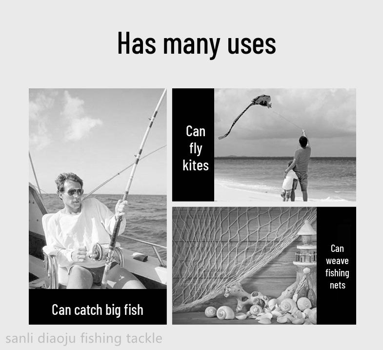 16-Strand Braided PE Fishing Line, 500m, 20-500LB, Dyneema Big Game Sea Line Reel