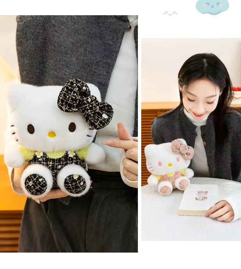 2026 Cartoon Cute KT Cat Doll: Eight-Inch Plush Toy for Children's Birthdays and Claw Machines.