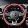 Geeignet für Alfa Romeo Carbonfaser-Textur Lenkradabdeckung Snap-On Wellenförmiges Sportdesign Schutzhülle Giulia 952 Stelvio 949 147 Mit