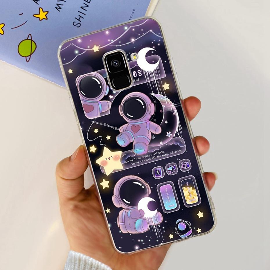 Schöne Hülle mit Aufdruck für Samsung Galaxy A8 (2018) / A8+ (2018) Weiche Silikon-TPU-Rückabdeckung für Samsung A8 A 8 Plus Handyhüllen
